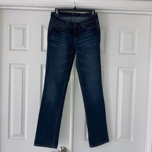 Dark Wash 5 Pocket Straight Jeans by LONDONJEAN
